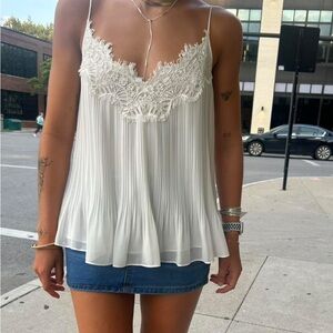 White House Black Market White Lace Camisole